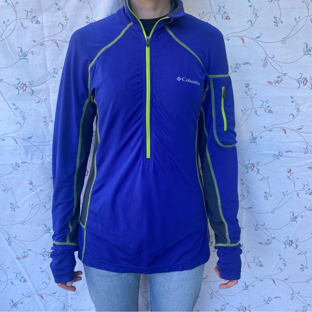 Columbia omni heat blue running jacket S